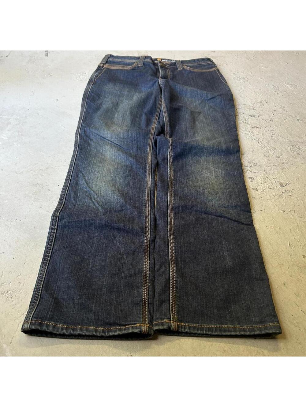 Y2K Carhartt Western Cowgirl Blue Jeans Flannel Lined Jeans
